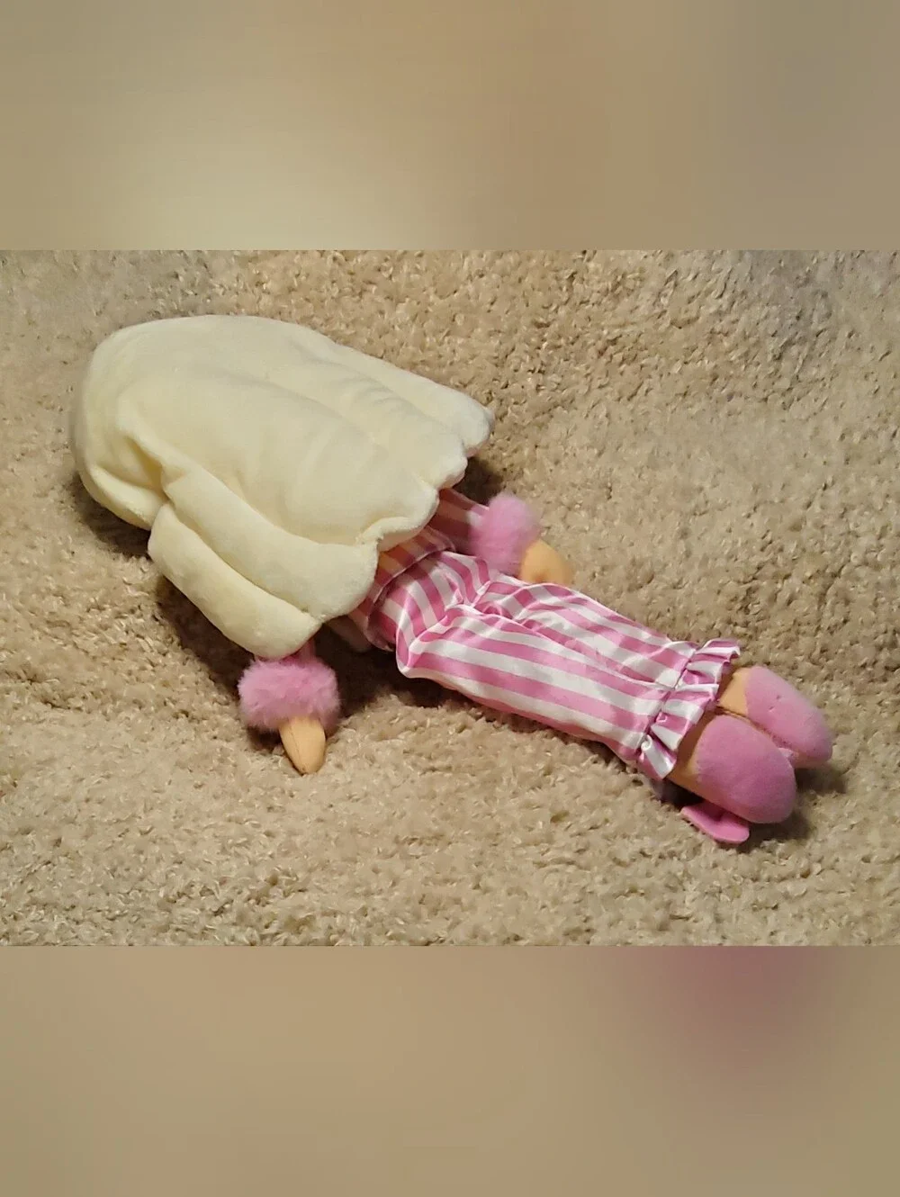 Barbie Pink & White Striped Pajama Plush Doll with Bow 13.5